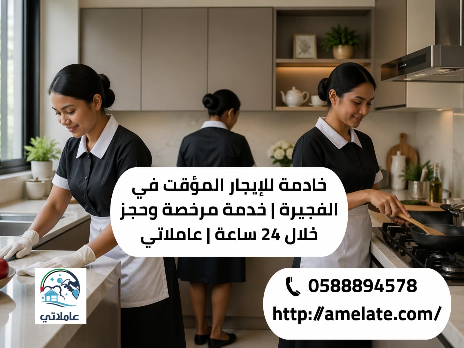 خادمة للإيجار المؤقت في الفجيرة | خدمة مرخصة وحجز خلال 24 ساعة | عاملاتي